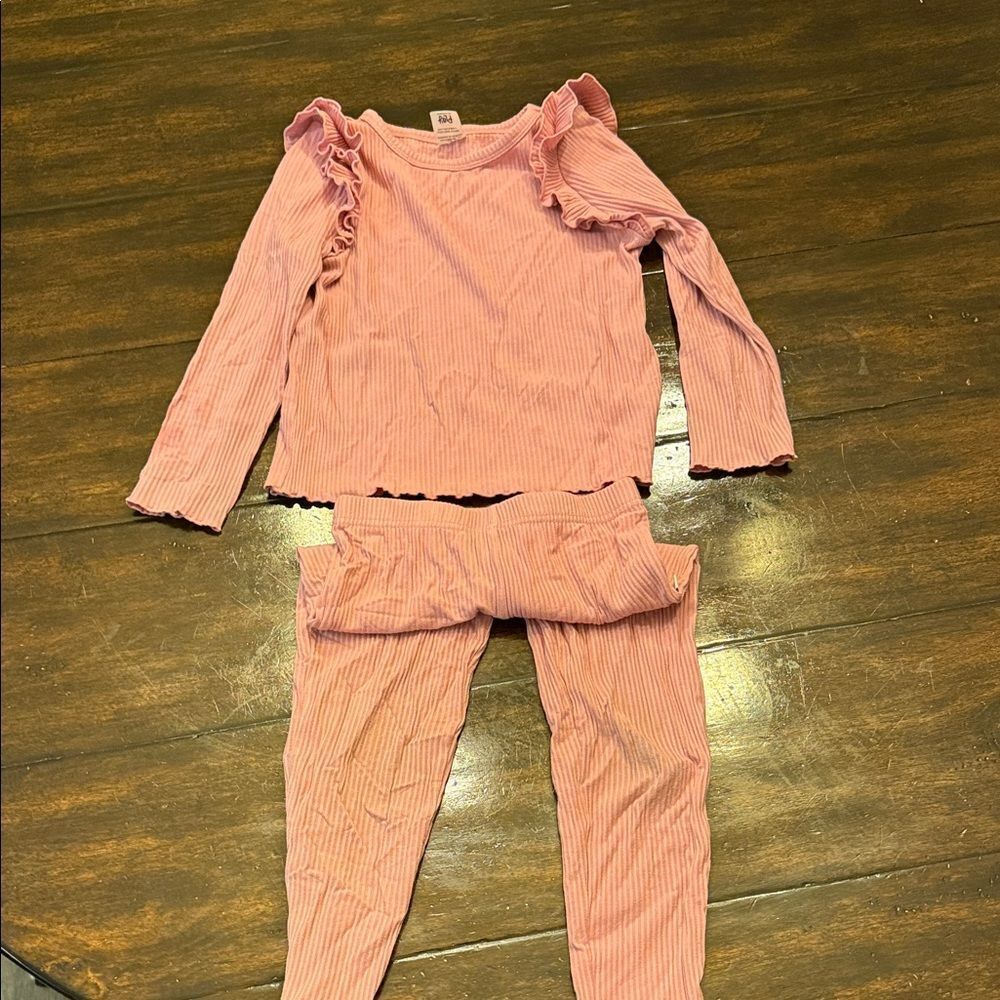 Little Sleepies Coral Ruffled Pajama Set